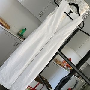 Sexy white lowcut midi dress